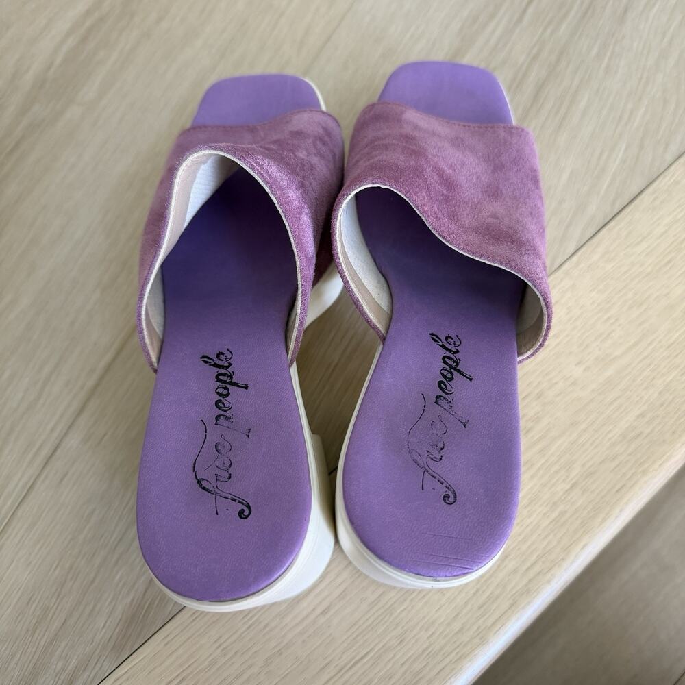 Free People Suede Zoe Platform Orchid Pavillion Women’s Size 39 Made In Italy - Picture 14 of 16